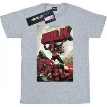 T-Shirt Grigia Marvel con Hulk Rosso per 9-11 Anni