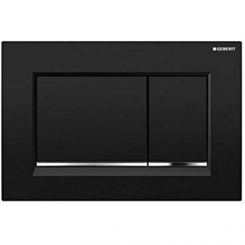Geberit Sigma30 Dual Flush Actuator Button, Rectangle, Black/Chrome Finish