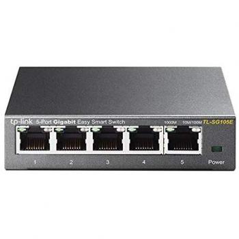 TP-LINK (TL-SG105E) 5-Port Gigabit Easy Smart Switch, Steel Case