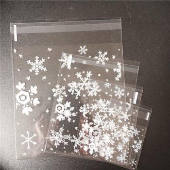 Snowflake Transparent Plastic Cookie Packaging Bags