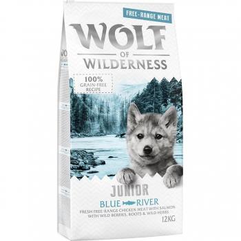 Wolf of Wilderness Junior Blue River poulet élevé en liberté, saum