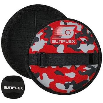 Neopren-Klettball-Set Camo Rot, 3-teilig mit zwei Schlägern und einem Ball