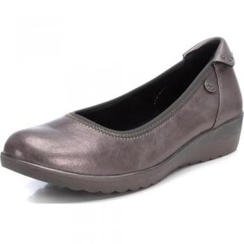 Zapato plano Xti para mujer, color plata, suela gruesa