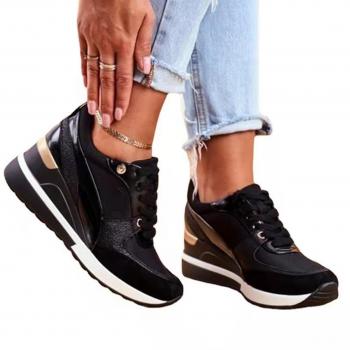 Raven Eva Glow talon platformé femme lacets casual noir