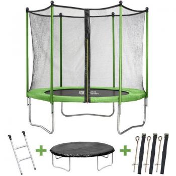 Trampolín Yoopi 2.44m con Escalera y Kit de Anclaje