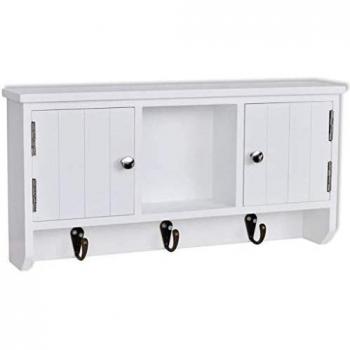 Armario de pared para llaves y joyas con ganchos y puertas