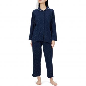 Navy Hospital-Pattern Pajama Set, Women’s M (Airin)