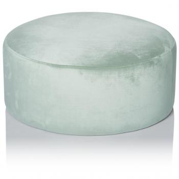 Living Pouf Impressionen – Samtbezug in Mint, 64 × 26 cm