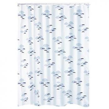 Duschvorhang Helgoland Textil blau 180x200 cm inkl. Ringe