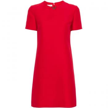 Valentino Red Wool Blend Mini Dress | Size 44