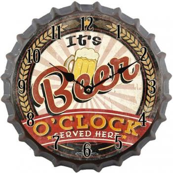 Metal Bottle Cap Wall Clock Decor