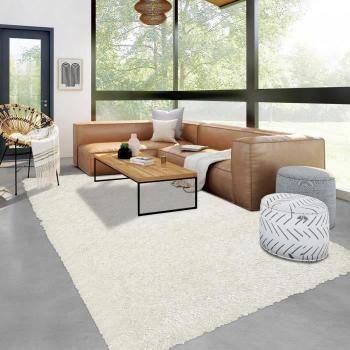 Tapis 160x240 cm Blanc – Lambana, Texture Shaggy