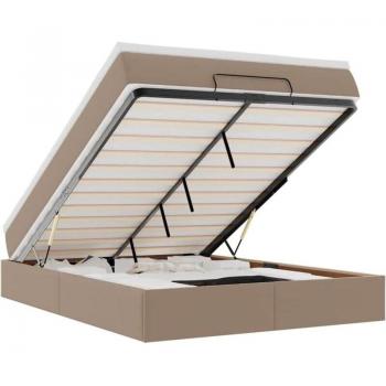 Lit avec matelas cappuccino 140x200cm similicuir vidaXL