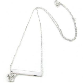 Identity Series Butterfly Silver Necklace (Rhodium)