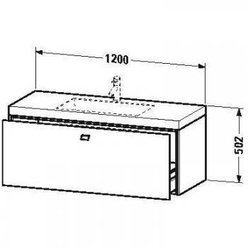 Duravit Brioso Lavamanos Bajo con Base Mural 120x48cm