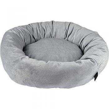 Coussin Velours Rond Donut – 50 cm, Nuance Grise Pâle