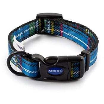 Ancol Nylon Adjustable Collar, Tartan Blue, 20-30 cm