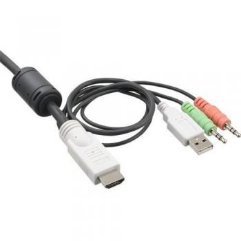 InLine® KVM Switch, 2-fach, HDMI, USB, mit Audio, integrierten Kabeln (62612I)