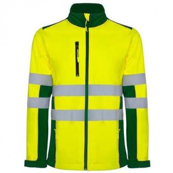 Chaqueta SoftShell ANTARES ROLY XL Verde Jardín / Amarillo Fluor – Alta Visibilidad