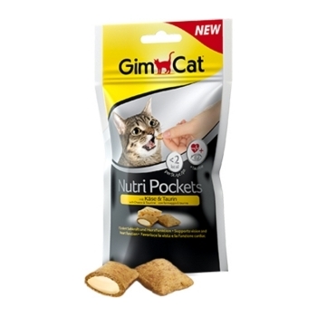 GimCat Nutri Pockets Snacks para Gatos Queso Taurina 60 gr