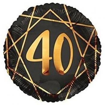 Palloncino 40 Anni Geoide Nero 18 (45cm) Mylar – Di&Gi