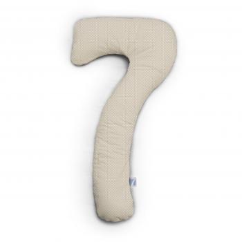 My7 Seitenschläferkissen (Dessin 75) – Beige Jersey mit Punkten