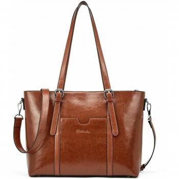 BOSTANTEN Ledertasche Schulterstyle – 14–15,6 Zoll Laptop Tote Braun