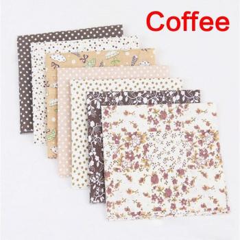25x25cm Floral Print Cotton Fabric Squares Set of 7