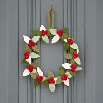 Elegant Paper-High Felt Berry Winter Wreath