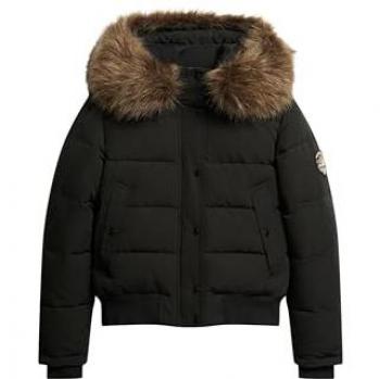 Superdry Everest Veste à Capuche Femme Noir Taille 44