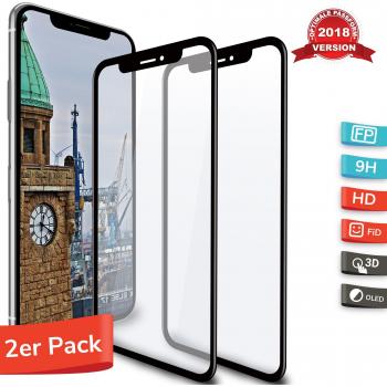 IPhone X Evanoo® Panzerglasfolie 9H Härtegrad mit FrameProtect