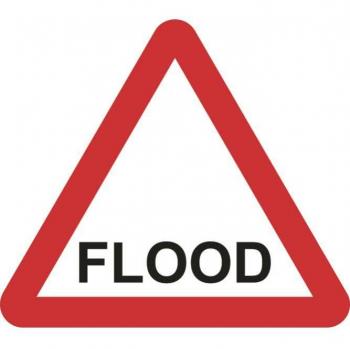 Spectrum Industrial 600mm Temporary Flood Triangle Sign