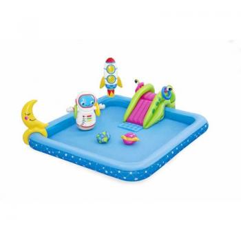 Piscina per Bambini Bestway Piccoli Astronauti 228x206x84 cm con Scivolo dai 2 Anni in Su