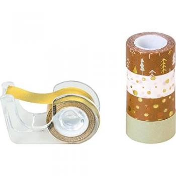HEYDA Deko-Klebeband Mini, goldene Bäume, 3 m
