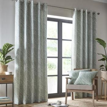Madison Botanical Leaves Curtain Ensemble – Green, 229 cm Width × 229 cm Drop
