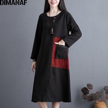 DIMANAF Modisches Plus-Size Kleid für den Winter