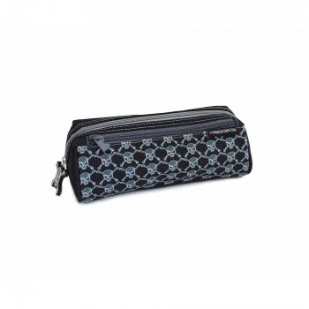 Grey Crossed Skull Pen Case