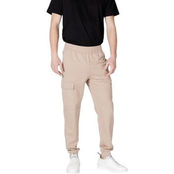 Pantalón de algodón estilo cargo beige, modelo EA7
