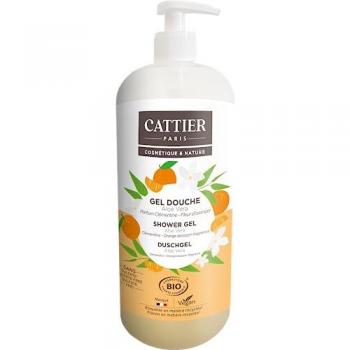 Cattier Gel Douche Sans Sulfate Aloe Vera Parfum Clémentine Fleur d'Oranger Bio 1 L