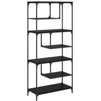 VidaXL Engineered Wood Black Oak Shelving Unit