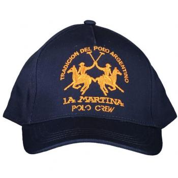 La Martina Blue Cotton Cap with Logo