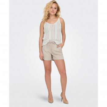 Only Sandfarbene Loose Fit Shorts 'CARO', Viskose-Leinen, XS