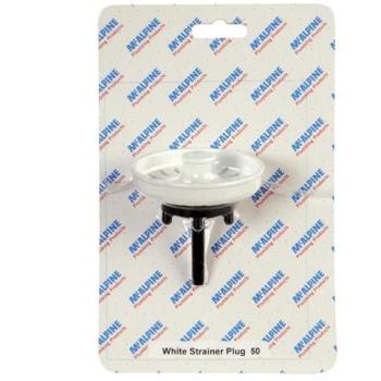 Card 50 White Strainer Plug, Durable Accessory – BSKTOP‑ASWH