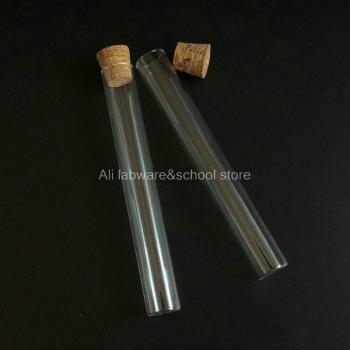 5Pcs 25x200mm Flat Bottom Test Tubes with Cork