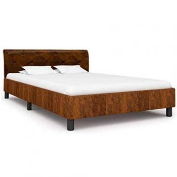 VidaXL 120x200cm Bed Frame in Brown Faux Leather