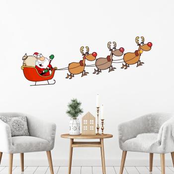 Adhésif Festif Père Noël + Rennes – 30 × 80 cm