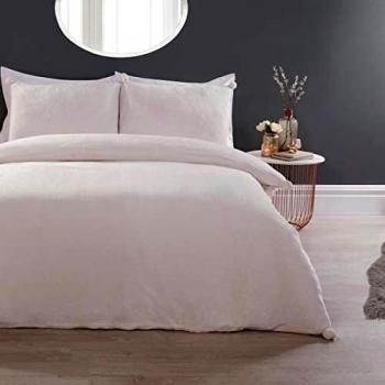 Smart Living Cream Pom Pom Fleece Duvet & Pillowcase Set (Single)