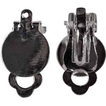 Rayher Clip Earrings 12mm, Duo, Platino