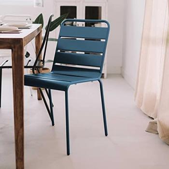 Palavas Industriestil Metallstuhl Pazifisch Blau