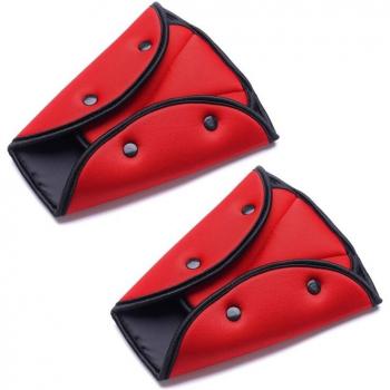 Arnés triangular ajustador de correa y fijador de cinturón de seguridad para niños con almohadilla de seguridad, 2 uds